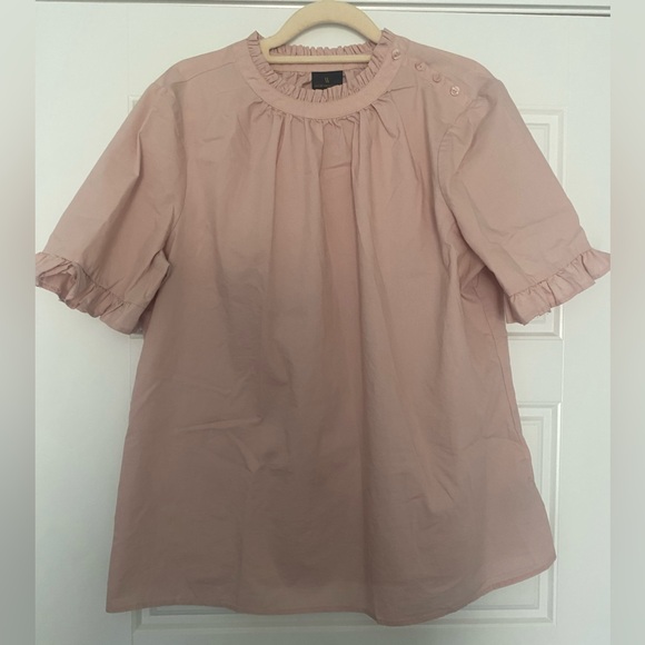 Worthington Ruffled Light Pink Blouse with Buttoned Collar - Picture 2 of 8